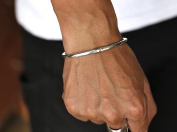 14AO-345 Circle Silver Bangle -K10smile-,, small image number 6