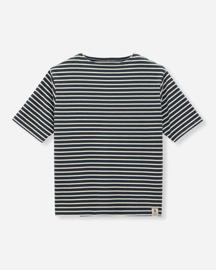 MMTS6005 BASQUE BORDER SHORT SLEEVE T-SHIRT,NAVY, medium image number 4