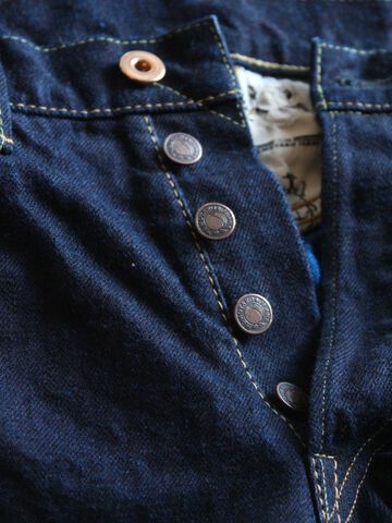 DE004 denimio collab. original cobalt blue selvedge 14oz slim tapered,, small image number 9