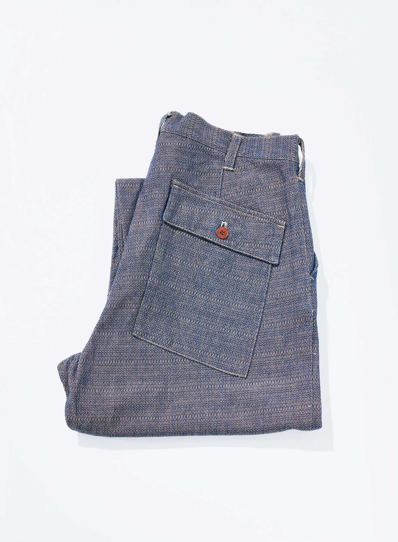 DENIMIO | SJAP26-KSK Kanoko Aimadara Trousers (INDIGO x BROWN)