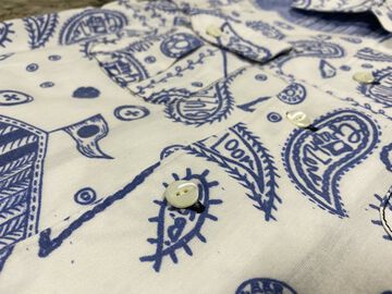 GZ-OPCBN-0404 open collar S/S shirts bandana pattern BL-BLUE-S,BLUE, small image number 5