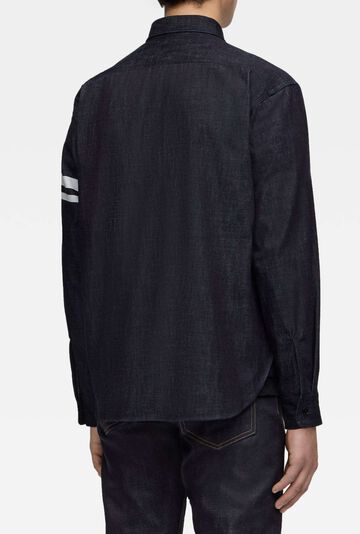 MMLS3001 8oz TRIPLE STITCH L/S DENIM SHIRT(TWO STRIPES),INDIGO, small image number 2