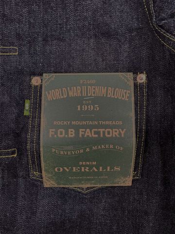 F2460 14OZ WW II DENIM BLOUSE CAMEROON COTTON  ROCKY SELVEDGE,, small image number 8