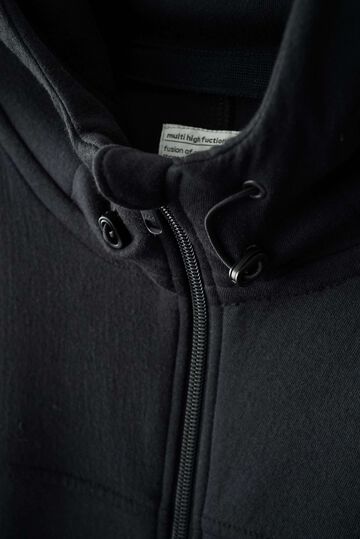 【vleed prologue】VL-004 Multi High Function Double Knit / Zip Hoodie,SUMIKURO x BLACK, small image number 3