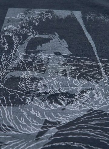 SJST25-106 "RASEN" INLAY LOOPWHEEL T-SHIRT,BLACK, small image number 3