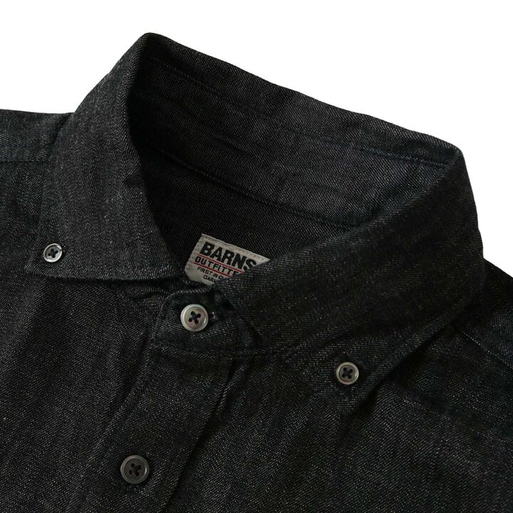BR-25338 8oz DENIM WIDE SPREAD Collar BD L/S Shirt,BLACK, medium image number 7
