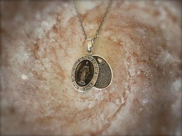 17AAS-102BK Small Mary Necklace -Black Epoxy-,, small image number 1