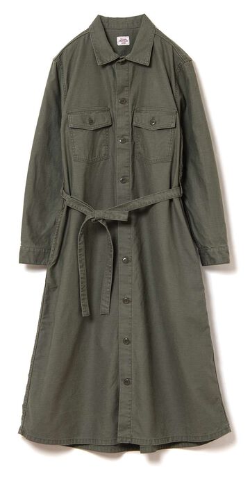 SDL-5028 Military Shirt Dress,ARMY GREEN, small image number 0