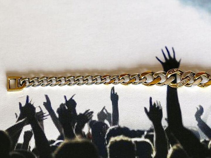 17AO-406 Gradation Cavarly Chain Bracelet -Narrow-,, medium image number 1